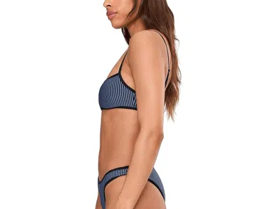 Nike Ripple Texture Bralette Bikini Top In Blue