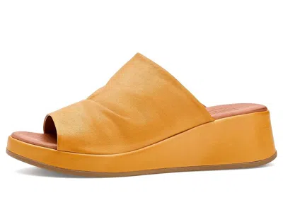 Miz Mooz Patsey Platform Wedge Slide Sandal In Yellow