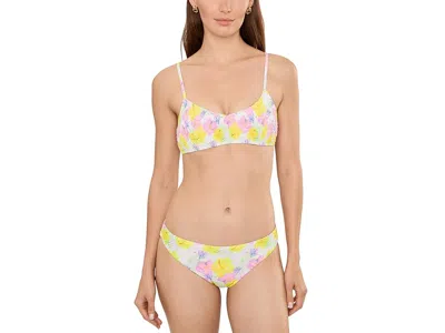 Snapper Rock Shirred Bikini Top In Multi