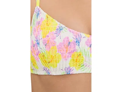 Snapper Rock Shirred Bikini Top In Multi