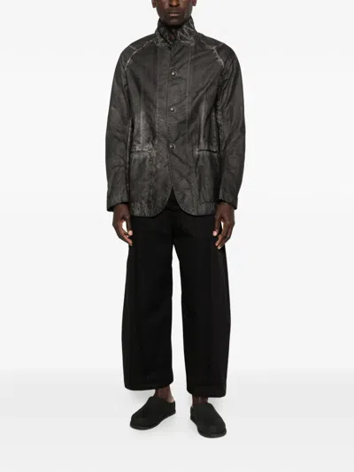 Isaac Sellam Experience Button Collared Jacket In Black