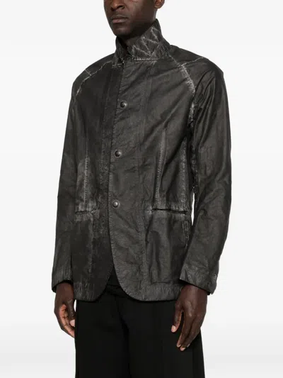 Isaac Sellam Experience Button Collared Jacket In Black