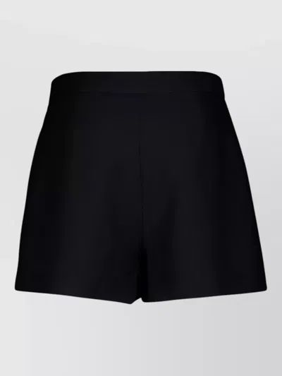 Valentino Vlogo Signature Wool And Silk Shorts In Black