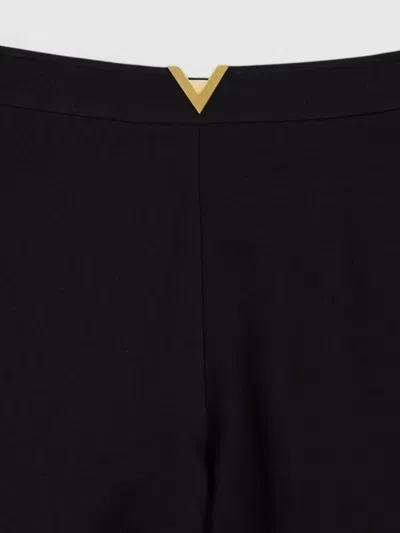 Valentino Vlogo Signature Wool And Silk Shorts In Black