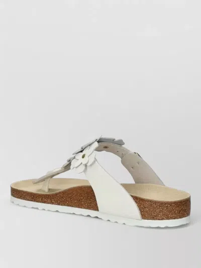 Birkenstock Gizeh Thong Sandals With Floral Buckle Fastening In Black