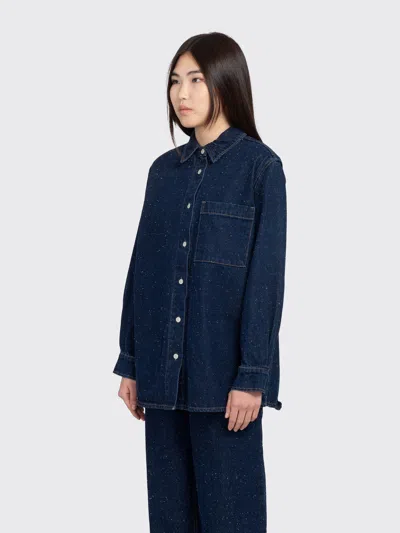 Minimum Layne Flecked Shirt In Blue
