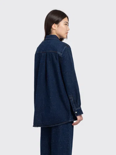 Minimum Layne Flecked Shirt In Blue