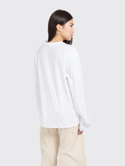 Acne Studios Logo Printed Long-sleeved T-shirt In White