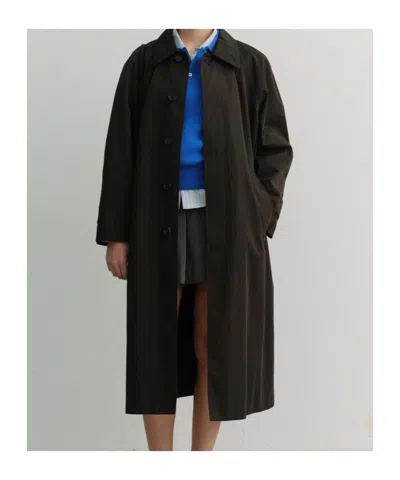 Dunst Maxi Double Wool Coat In Black