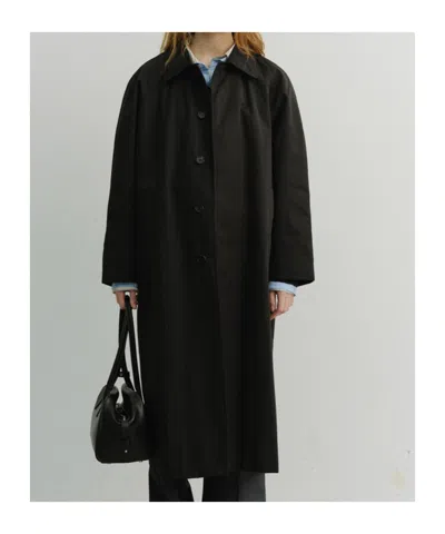 Dunst Maxi Double Wool Coat In Black