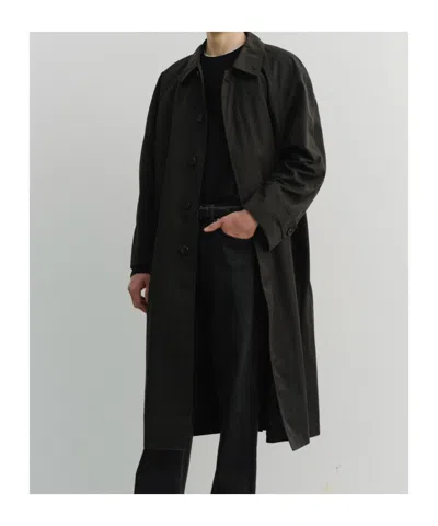 Dunst Maxi Double Wool Coat In Black