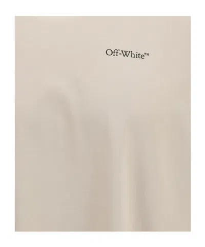 Off-white Ss22 Logo Round Neck Pullover Short Sleeve Loose Fit Khaki In Neutral