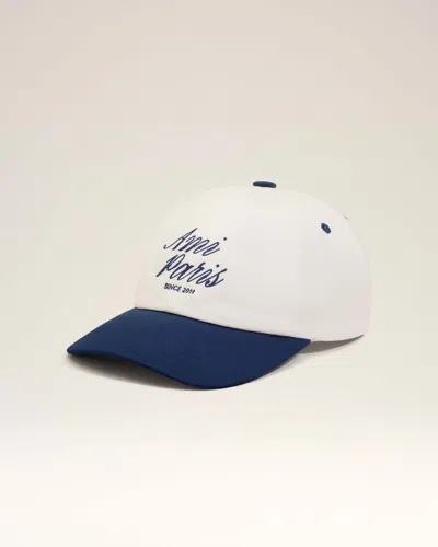 Ami Alexandre Mattiussi Ami Paris Bicolor Logo Embroidered Adjustable Baseball Cap In Multi
