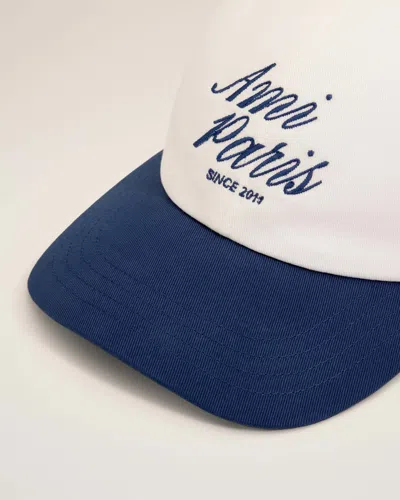 Ami Alexandre Mattiussi Ami Paris Bicolor Logo Embroidered Adjustable Baseball Cap In Multi