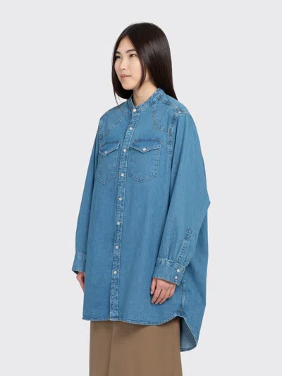 Filippa K Western Denim Shirt Dress In Blue