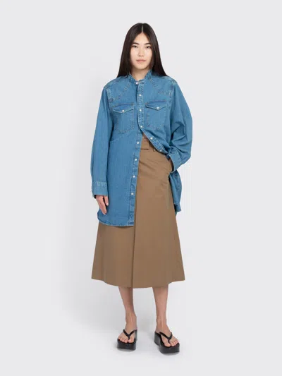 Filippa K Western Denim Shirt Dress In Blue
