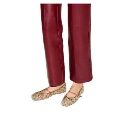 Gucci Fabric Ballet Flats With Adjustable Strap For Women In Brown