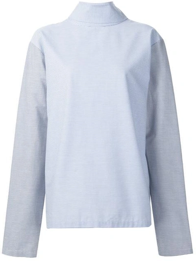 Tome 'thin Stripe Longsleeved Open Back' Shirt - Blue