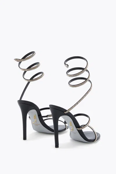 René Caovilla Cleo 110 Crystal-embellished Leather Sandals In Black