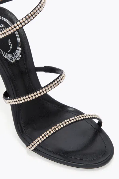 René Caovilla Cleo 110 Crystal-embellished Leather Sandals In Black