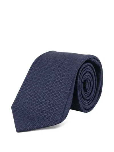 Kiton Jacquard-pattern Tie In Blue
