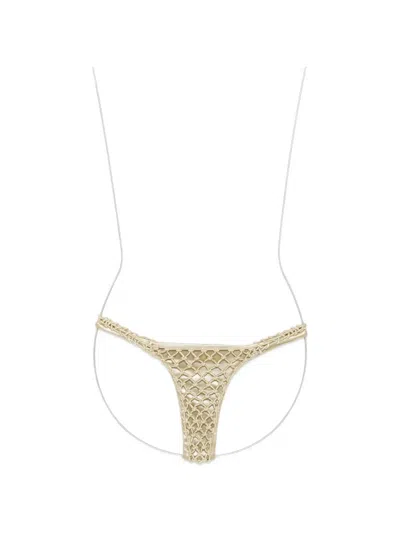 Isa Boulder Corara Macrame Bikini Bottom In Neutral