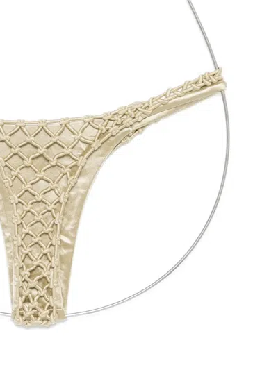 Isa Boulder Corara Macrame Bikini Bottom In Neutral