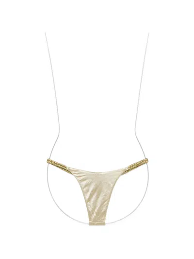 Isa Boulder High Weave Bikini Bottom In Neutral