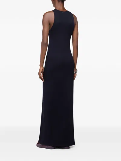 Rabanne Embellished Ribbed Stretch-cotton Midi Dress In Black
