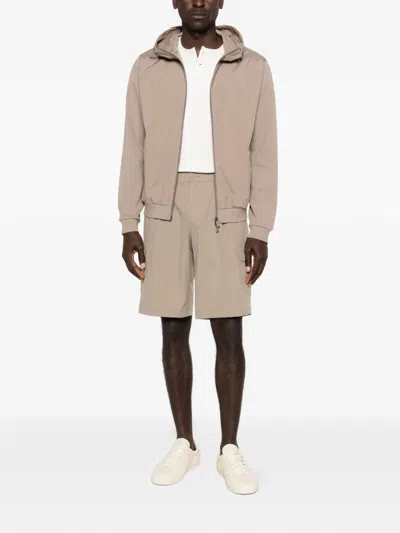 Herno Polyester Cargo Shorts In Neutral