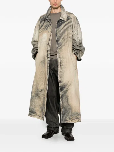 Camperlab Distorted Printed Coat In Brown