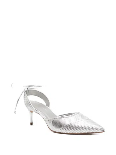 Carrano Pointed-toe Ankle-strap Pumps In Silver