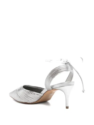 Carrano Pointed-toe Ankle-strap Pumps In Silver