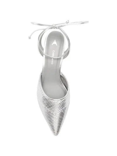 Carrano Pointed-toe Ankle-strap Pumps In Silver