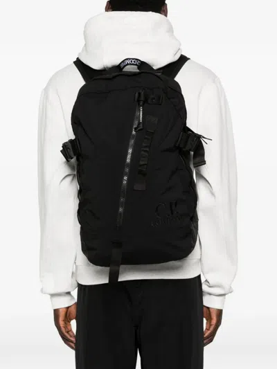 C.p. Company Zip Backpack In Black