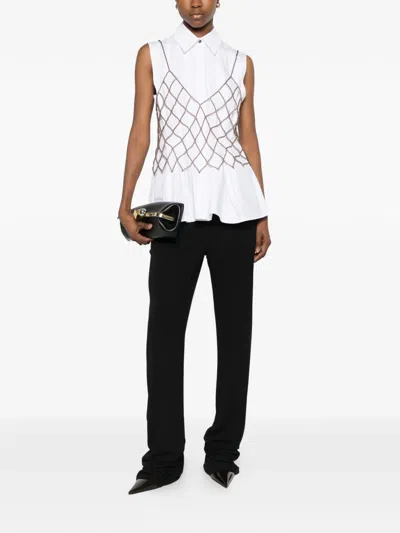 Panicale Beaded-net Top In Neutral