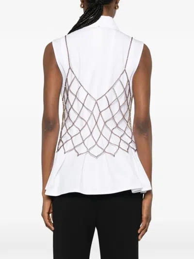 Panicale Beaded-net Top In Neutral