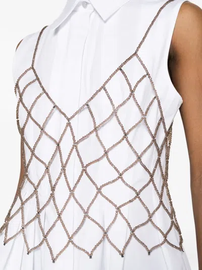 Panicale Beaded-net Top In Neutral