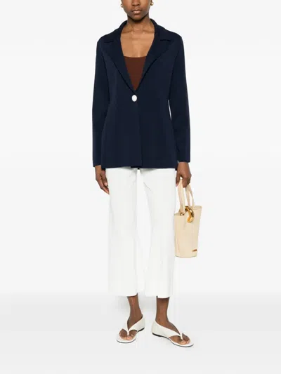 Neera Button Blazer In Blue