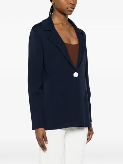 Neera Button Blazer In Blue
