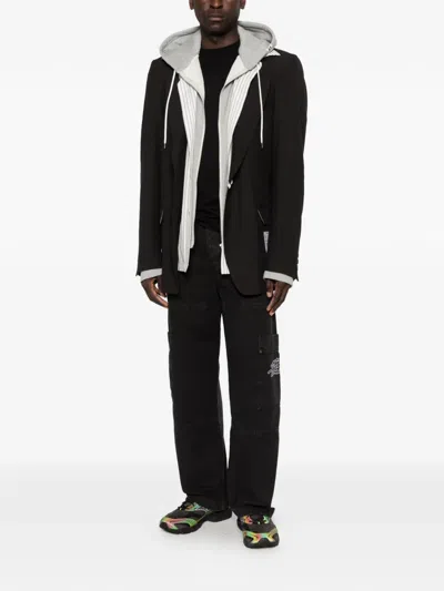 Off-white Cargo-pocket Embroidered Trousers In Black