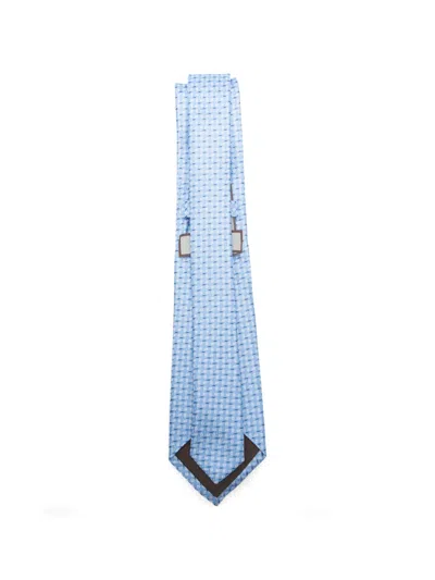 Canali Patterned Tie In Blue
