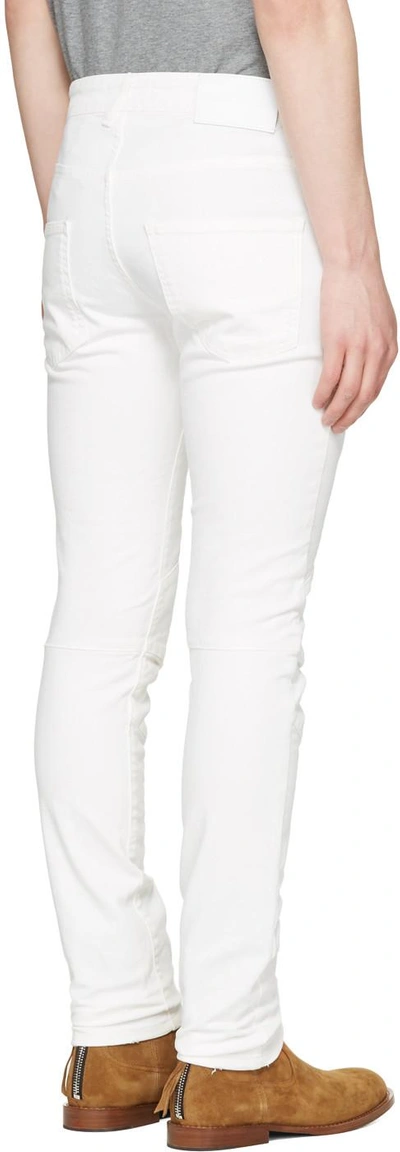 Shop Pierre Balmain Off-white Biker Jeans