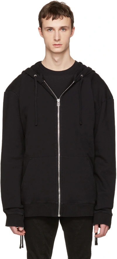 Faith Connexion Black Laced Zip-up Hoodie