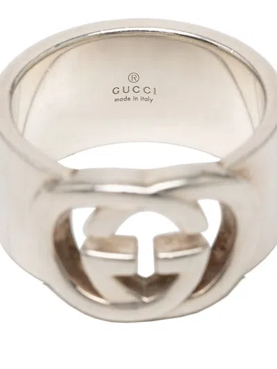 Pre-owned Gucci 2000-2015 Sterling Silver Interlocking G Ring