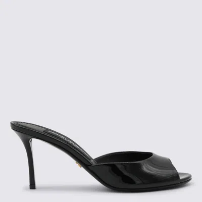 Dolce & Gabbana 75mm Vernice Patent Leather Mule Sandals In Black