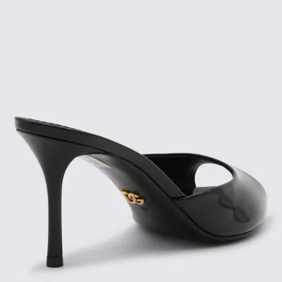 Dolce & Gabbana 75mm Vernice Patent Leather Mule Sandals In Black