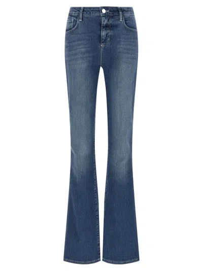 L'agence Flared Stone-washed Jeans In Blue