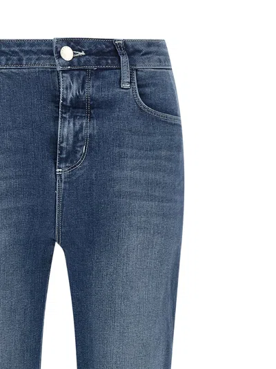 L'agence Flared Stone-washed Jeans In Blue