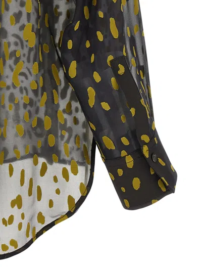 Ferragamo Georgette Devoré Shirt In Black